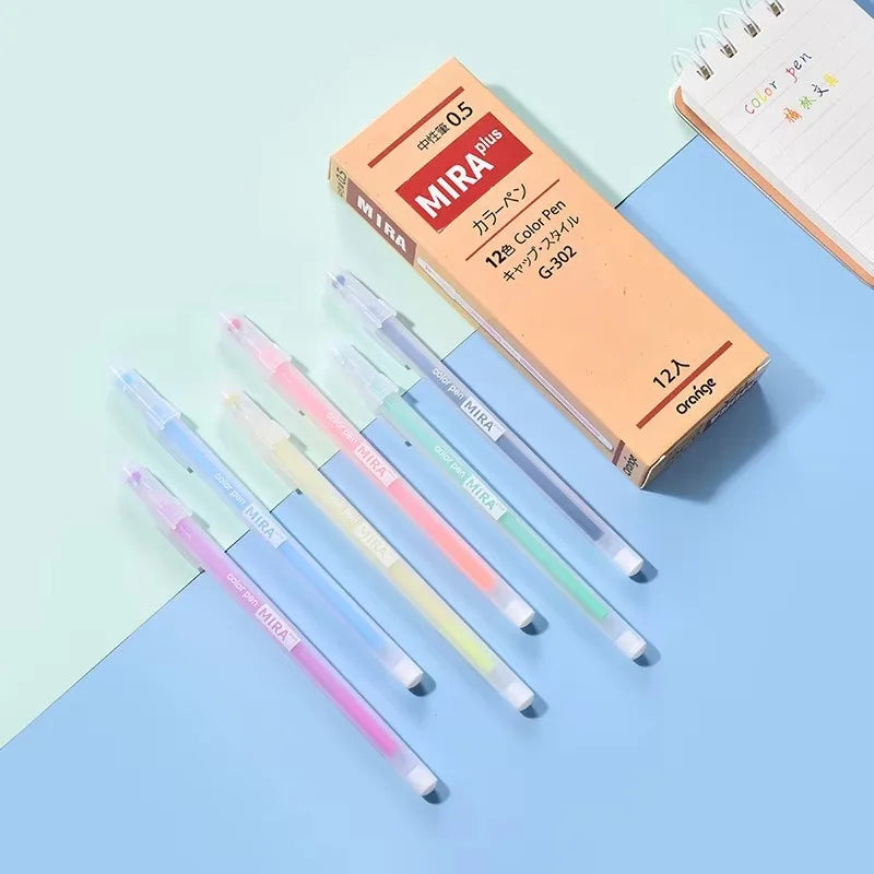 12/24Pcs/set Kawaii Color Gel Pen Refill Set 0.5mm Candy Colors Ballpoint Pens Student Office Writing Pens School Stationery