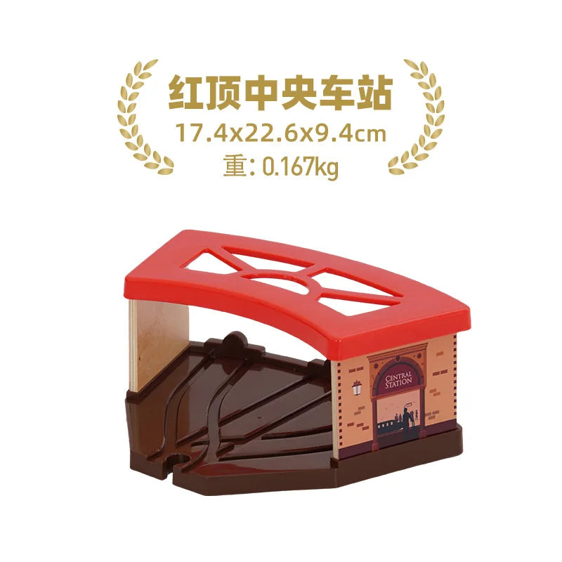 Wooden Track Railway Accessories Bridge Train Station Tunnel Wood Track Educational set Toys Wood Railway Train Track toys