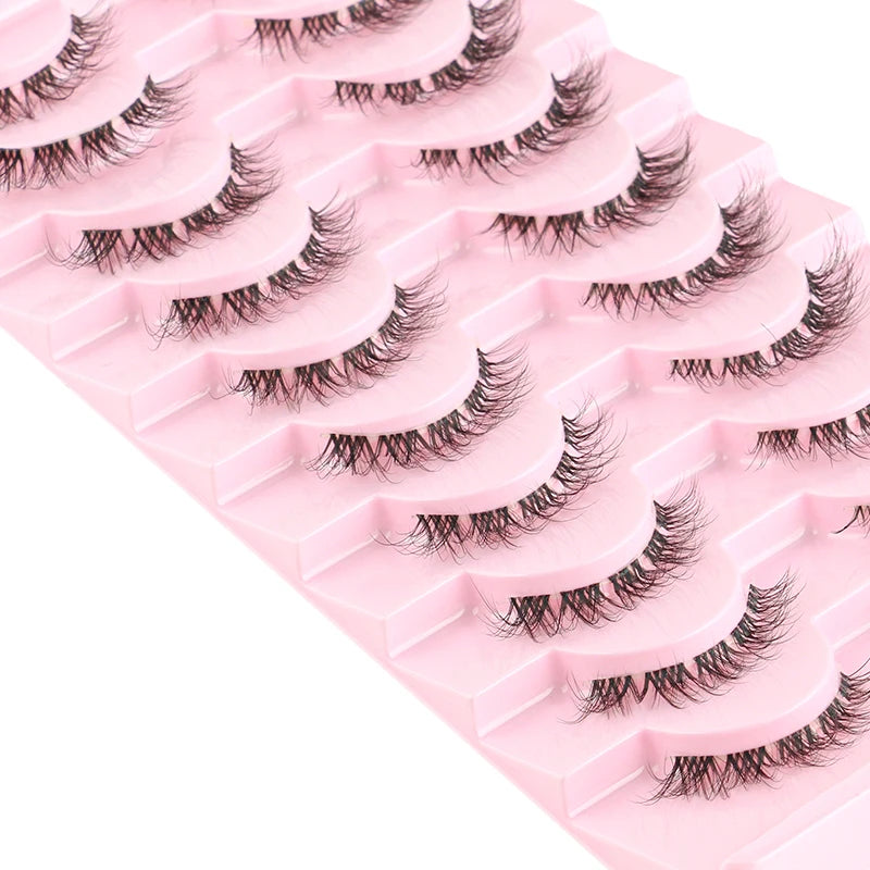 3/10Pairs Full False Eyelashes Natural Mink Lashes Dramatic Faux Cils Volume Eyelash Extension Fluffy Fake Eyelashes Makeup Tool