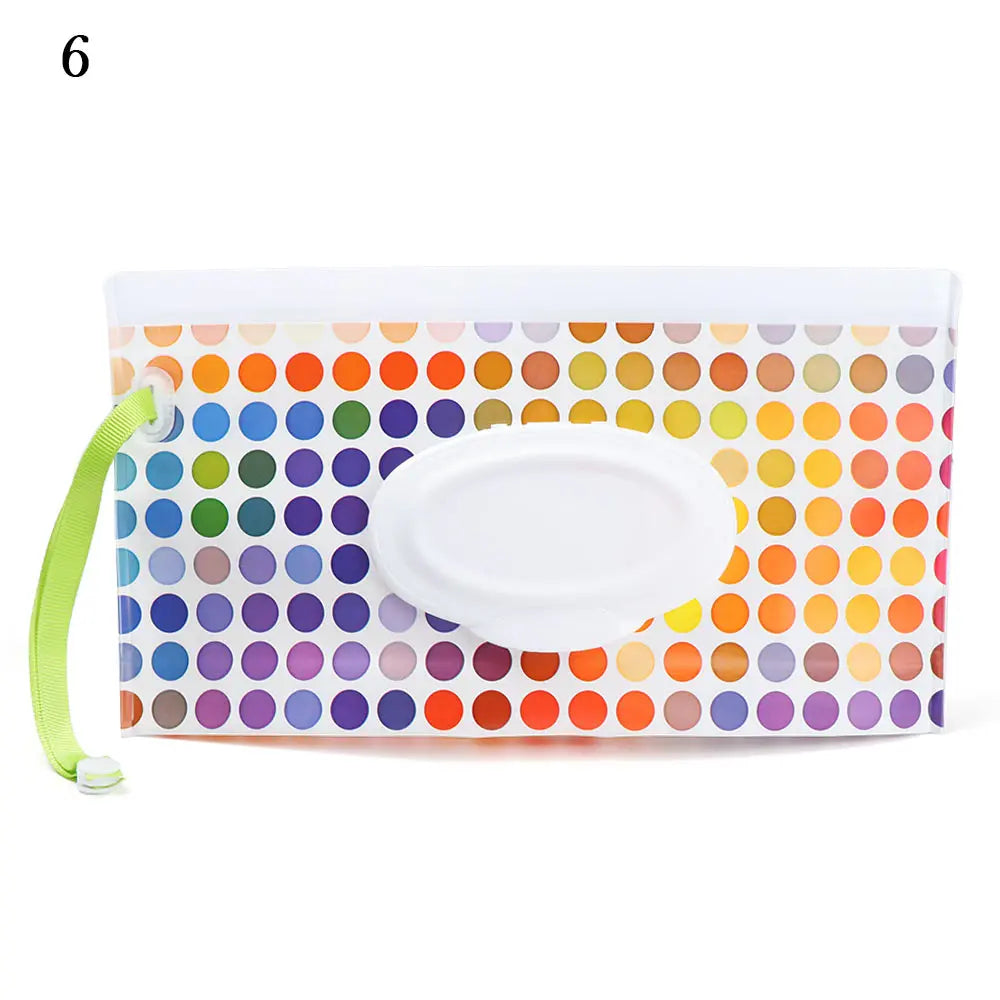 Hot Refillable EVA Wet Wipes Bag Cosmetic Pouch Tissue Box Wipes Holder Flip Cover Snap-Strap Carrying Case Stroller Accessories