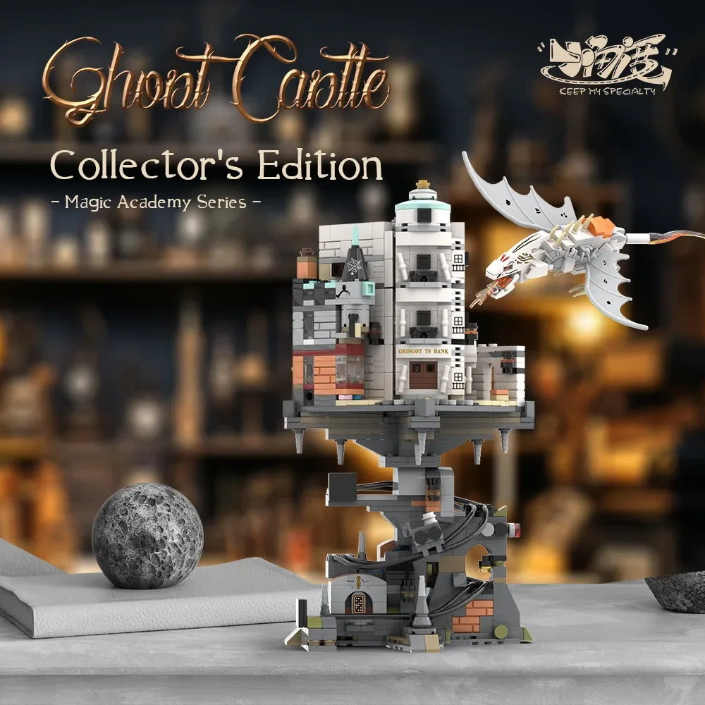 Harry Potter Gringotts Bank Building Blocks MOC JD026 Dragon Magic World Modular Model Architecture Bricks Toy For Kid Gift