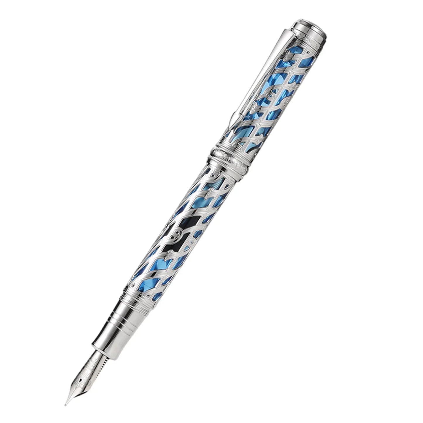 Hongdian A6 Hollow Piston Metal Fountain Pen 35# Nib Writing Ink Pen EF F Nib School Office Supplies Gift Pens for students