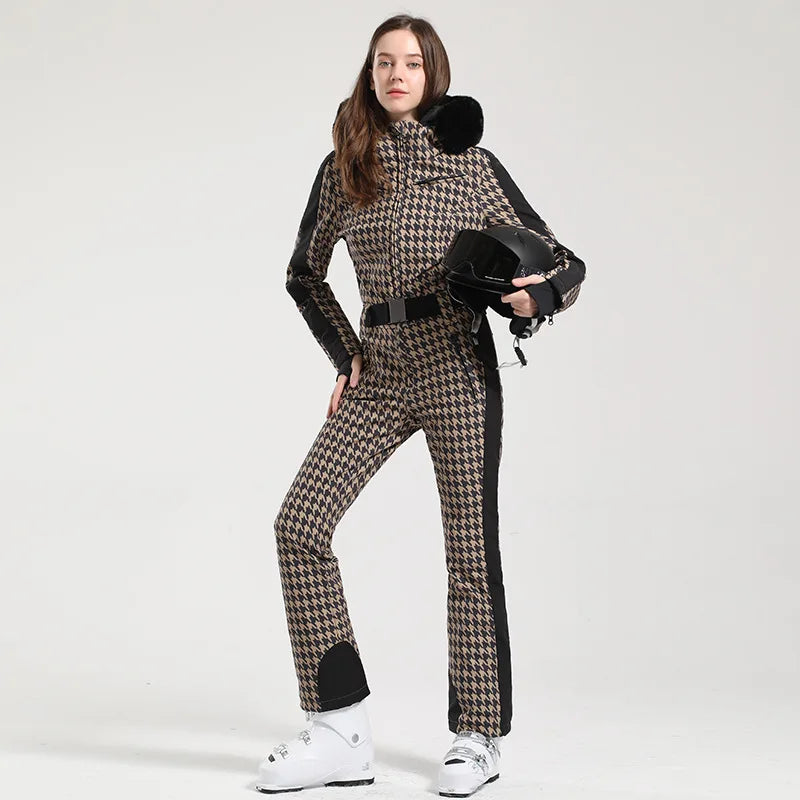 Ski Suit for Women, Jumpsuit, Thermal, Thicken, Waterproof, Windproof, Outdoor Sport Wear, Snowboard, Mountain, New, Winter