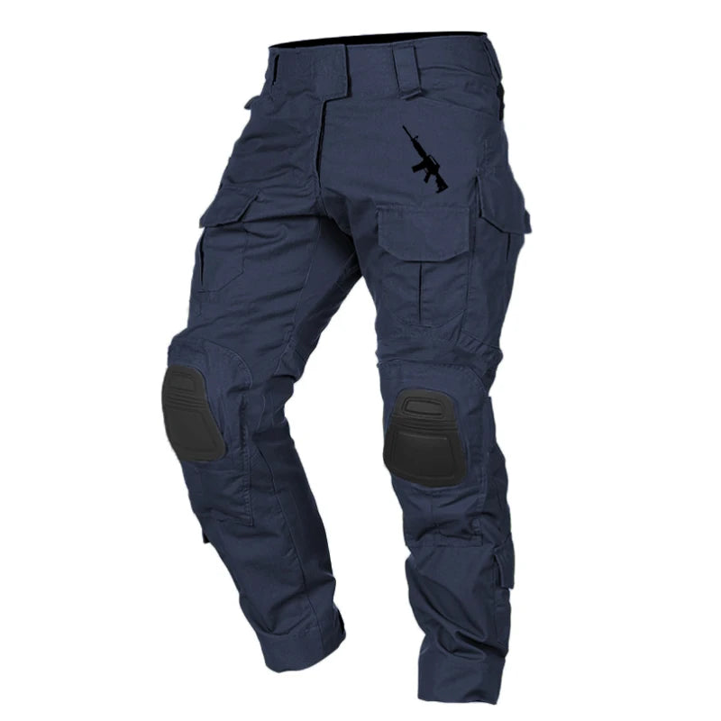 Men's Hunting Paintball Multicam Camouflage with Knee Pads Tactical Pants man Combat uniform Military Trousers Work clothing