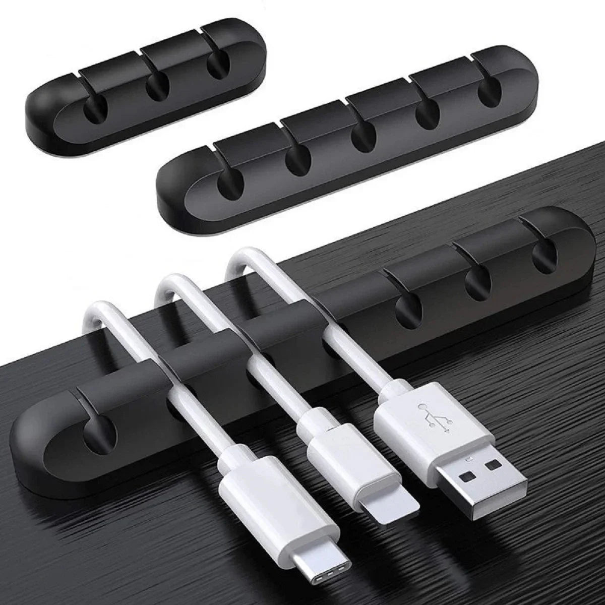 Silicone Cable Organizer - Desktop Wire Management Clips for USB, Mouse & Headphone Cables