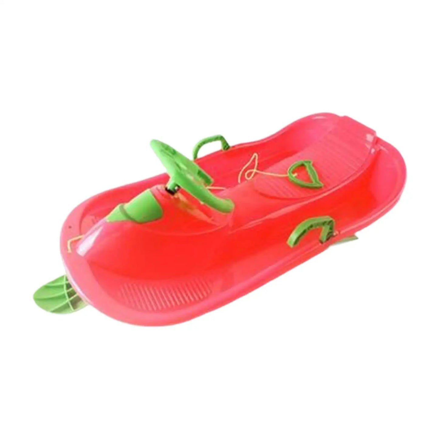 Steerable Snow Sled with Steering Wheel Brake Grass Sled Multipurpose Downhill Sled Lightweight Snow Sledge for Boys Children