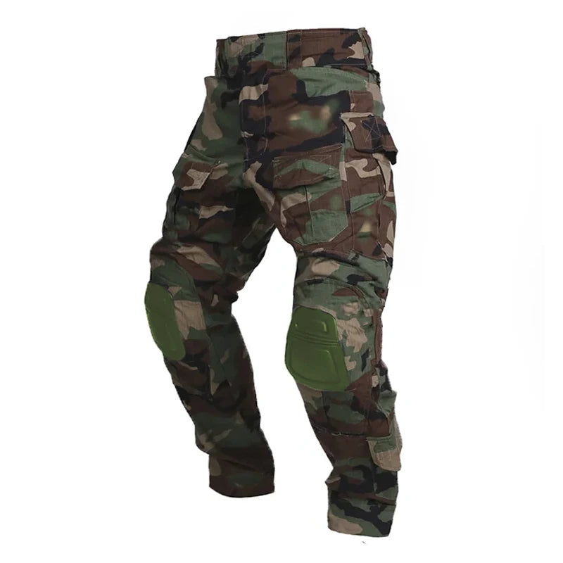 Men's Hunting Paintball Multicam Camouflage with Knee Pads Tactical Pants man Combat uniform Military Trousers Work clothing