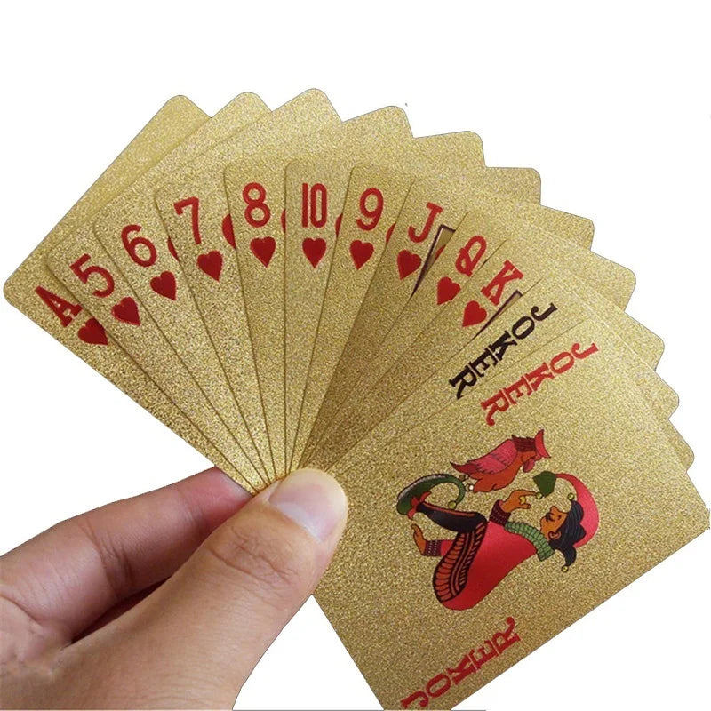 Premium 24K Gold Foil Playing Cards - Luxury Waterproof Poker Deck