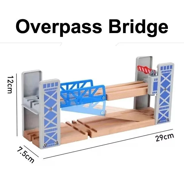 All Kinds of Wooden Track Accessories Beech Wooden Railway Train Track Parts fit Brand Wood Tracks Toys for Children Gifts