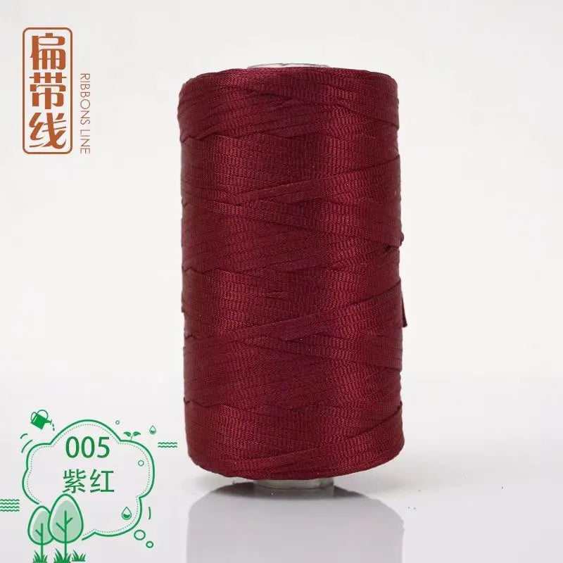 Flat line ice silk ice hemp bright silk hollow light body line summer sun hat hand-woven diy hook bag slipper cushion