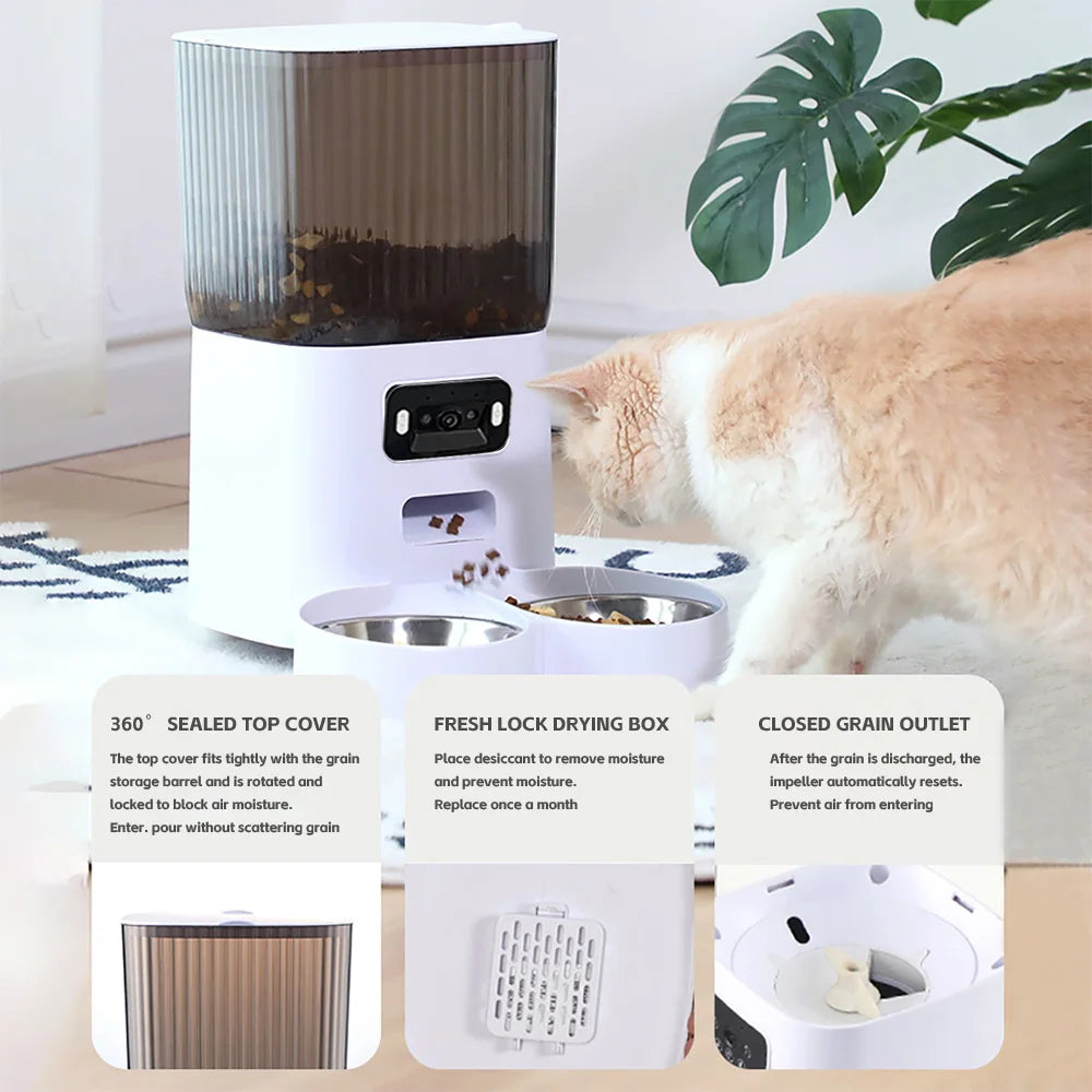 Premium 5L Smart Automatic Pet Feeder - Camera & Voice Recorder