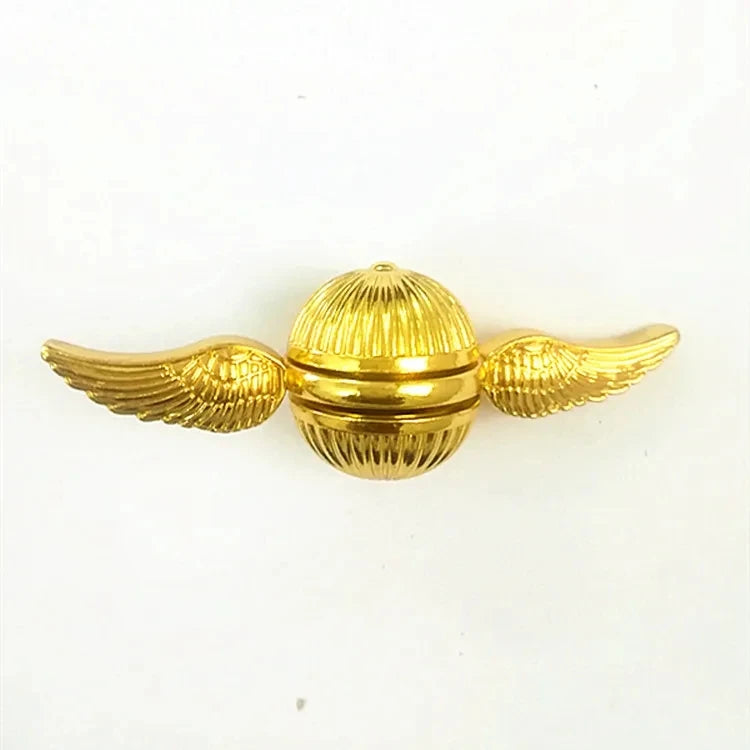 Premium Metal Angel Wings Fidget Spinner - Golden Snitch Design