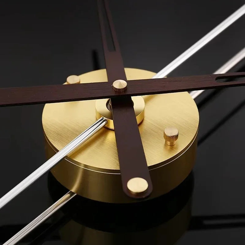 Walnut Wall Clocks Stylish Clock Watch Modern Living Room Clocks Minimalism Clock Mechanism Silent Luxury Home Decorations