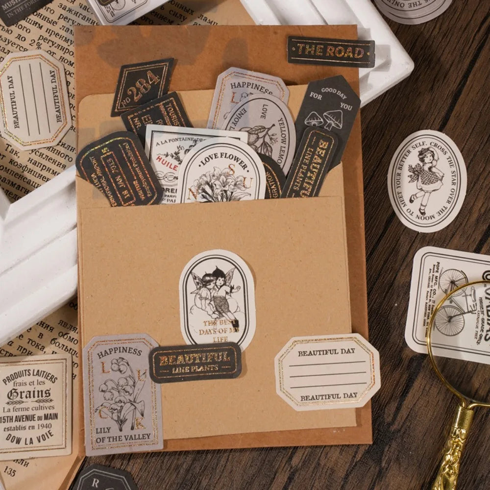 Mr. Paper Light Retro Label Box Stickers Writable Sealing Sticker Decoration Handbook Stickers Aesthetic Stationery 40pcs/box
