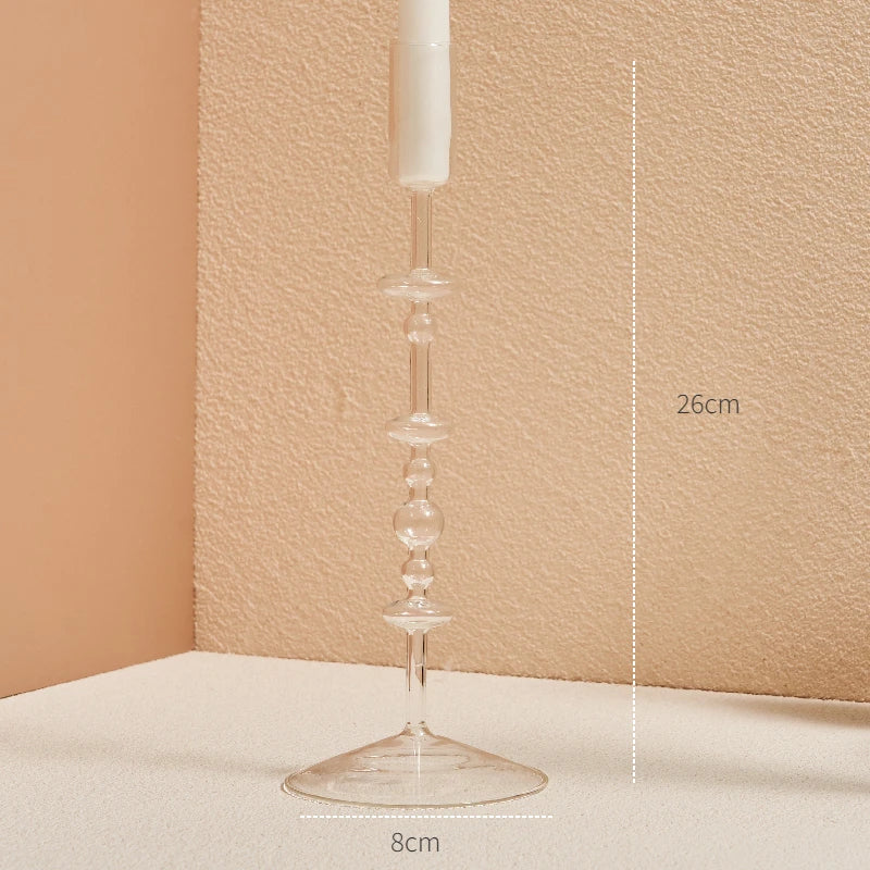 Modern Glass Candleholder Nordic Home Decor Clear Glass Candle Holder Candlelight Home Decoration Ornaments Candel Holder