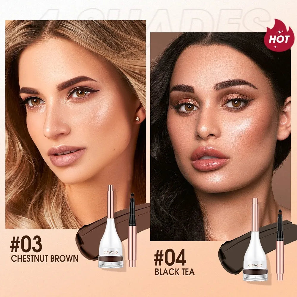 Wholesale O.TWO.O Eyebrow Pomade Brow Mascara Natural Waterproof Long Lasting Creamy Texture Tinted Sculpted Brow Gel with Brush