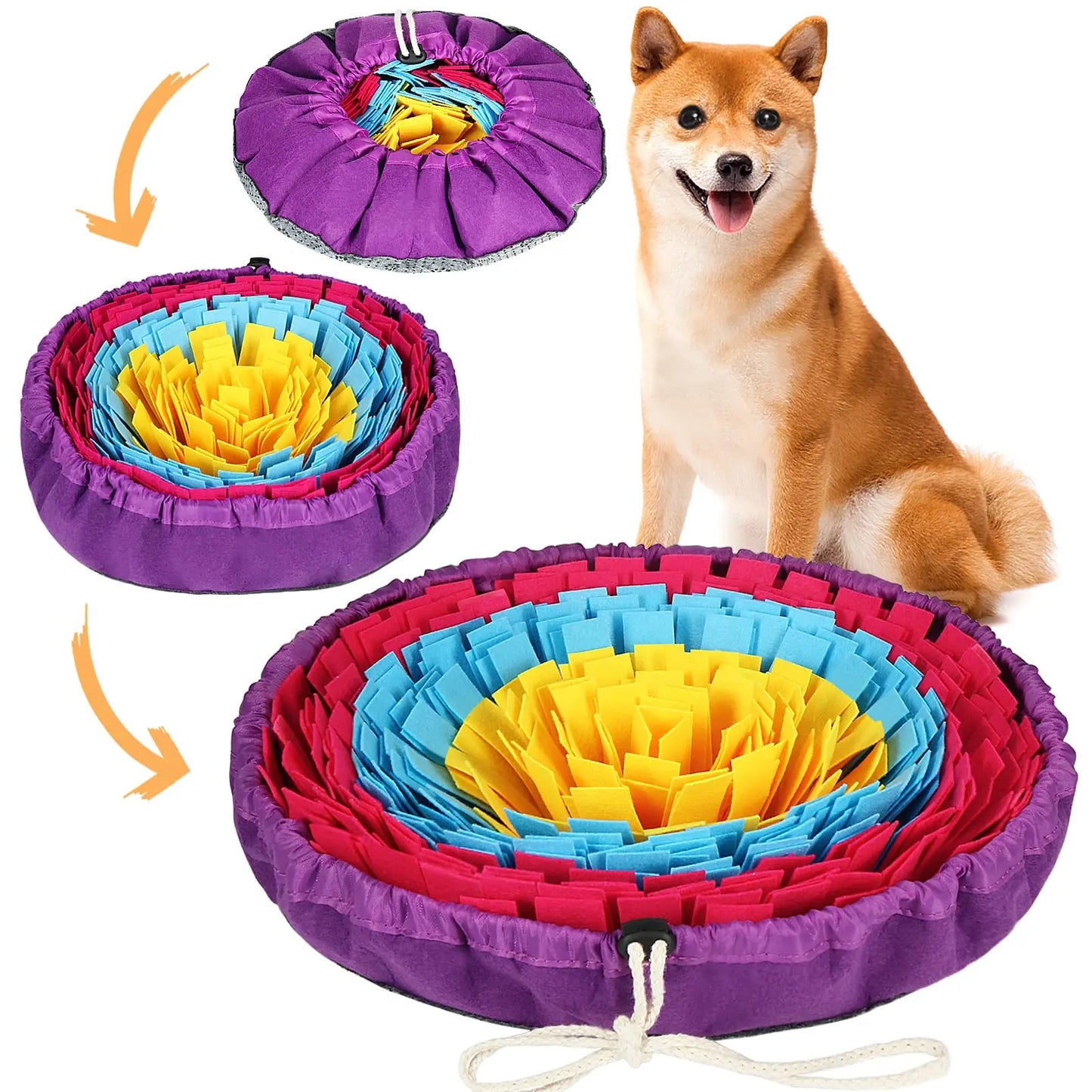 Vivifying Snuffle Mat for Dogs, Adjustable Nosework Mat for Small, Medium & Large Dogs, Interactive Dog Enrichment Toy