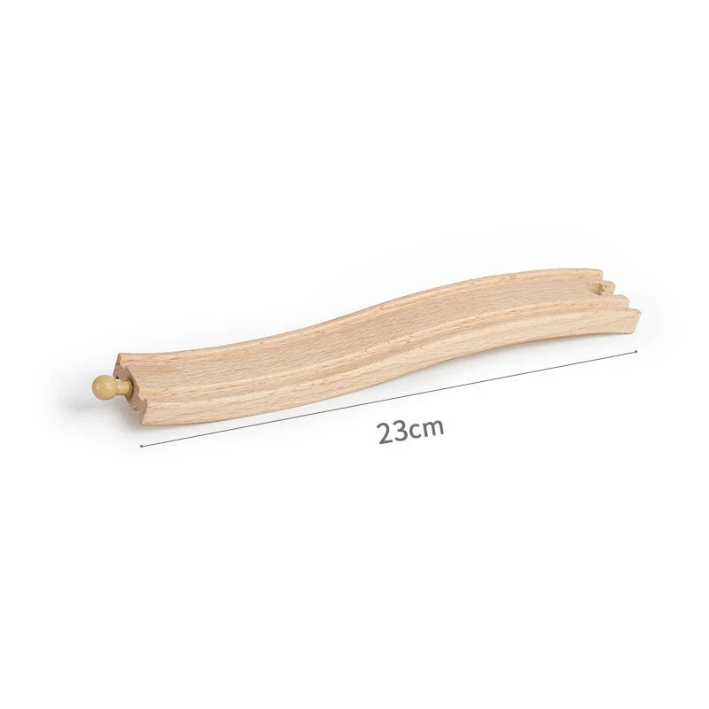 Wooden Train Track Accessories Universal Wooden Railway Tracks Bridge Parts Adapters Fit for All Brand Train Toys Birthday Gifts