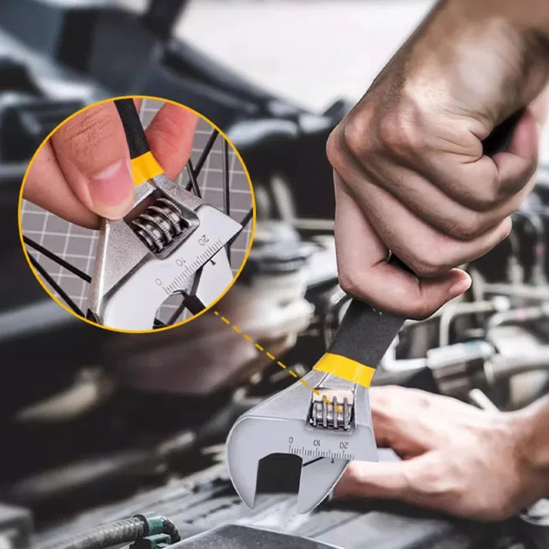 Premium Deli Adjustable Wrench - Carbon Steel Universal Spanner Tool