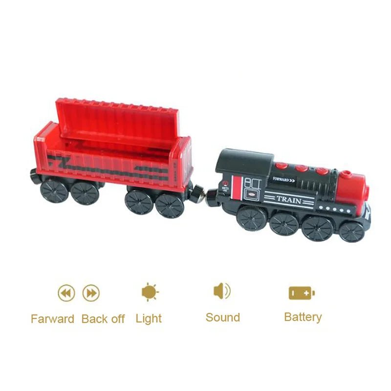 New Electric Wooden Train Set Toy Train for Boys Girls Compatible with Wooden Train Track Racing Track Toys Gift For Kids