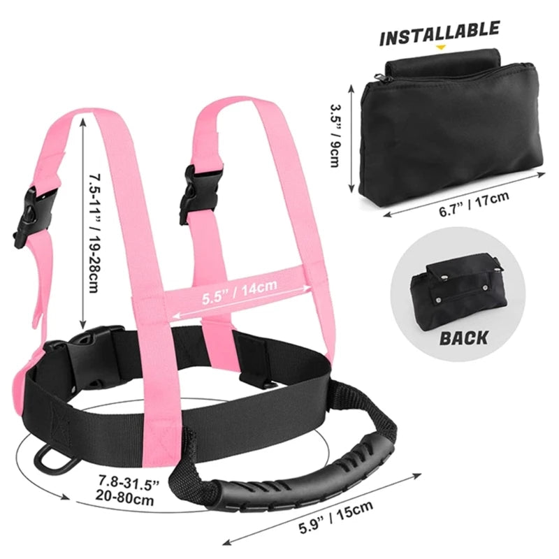 Kids Ski Harness Snowboard Training Harness Ski Traction Rope Skating Training Safety Strap with Handle Removable Leash