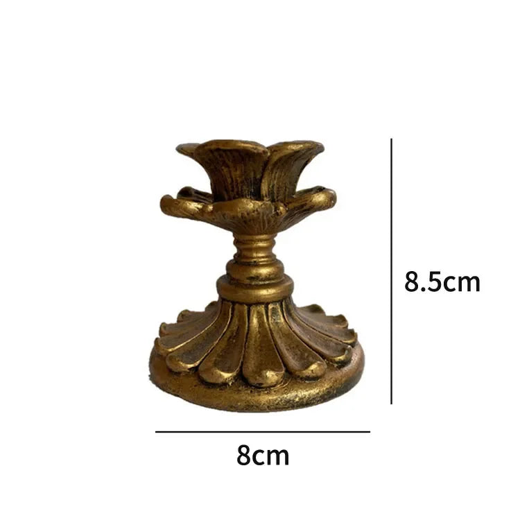 1Pc Antique Candlestick Resin Candle Accessory Retro Candle Holder French Candle Sconce Nostalgic Candlestick Home Decor GiftsWF