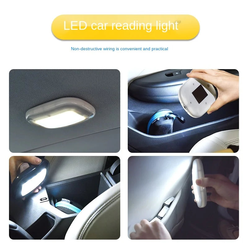 Premium 10 LED Car Ceiling Light - USB Rechargeable Magnetic Dome Lamp