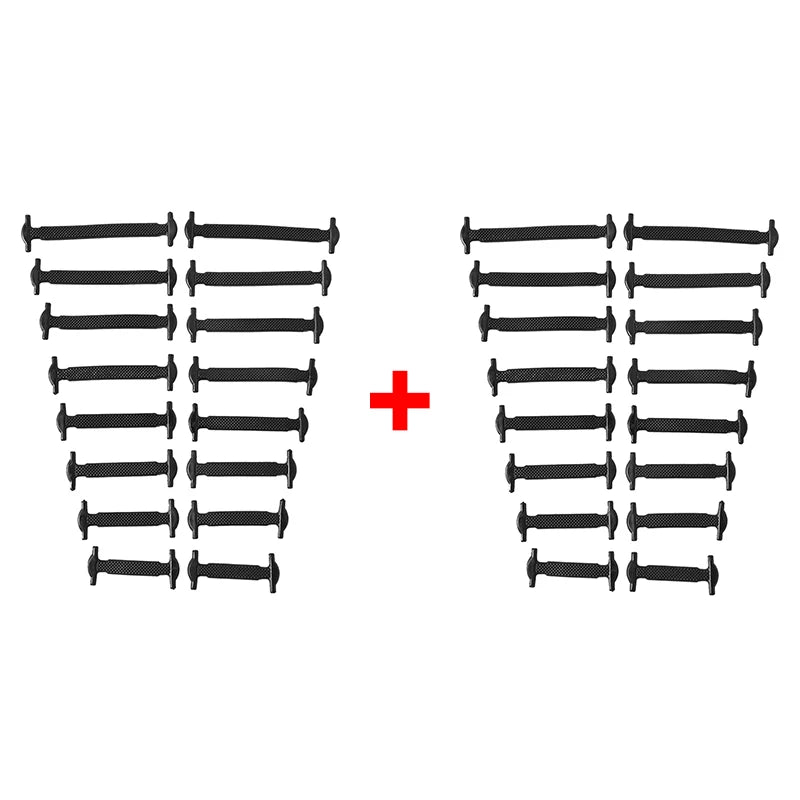 Premium Silicone No-Tie Shoelaces - 16-Piece Elastic Lazy Laces Set