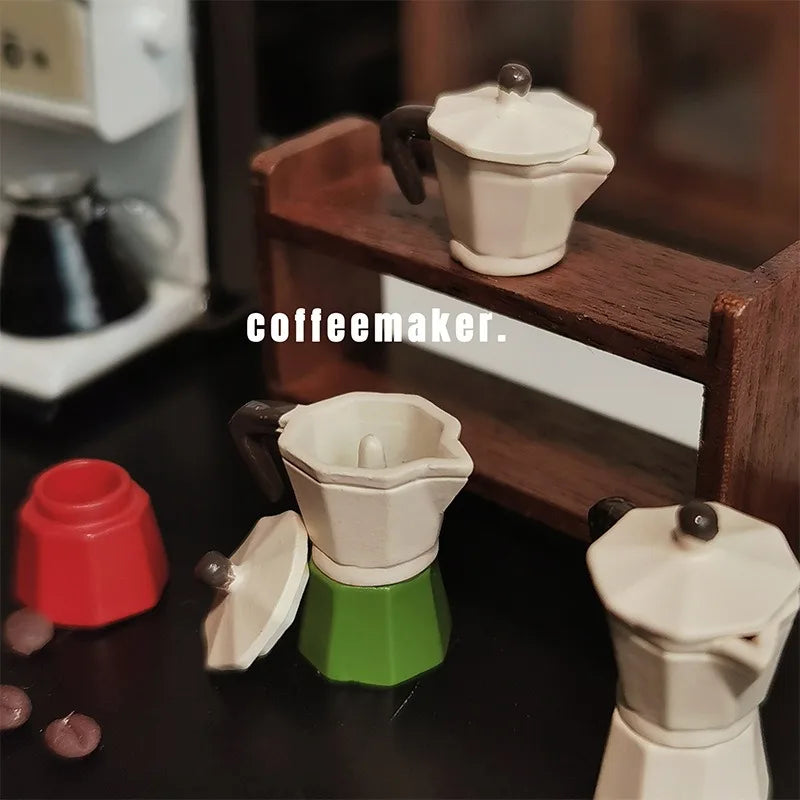 1pc Mini coffee pot, coffee machine, toy model, coffee utensil, miniature scene, doll house accessories