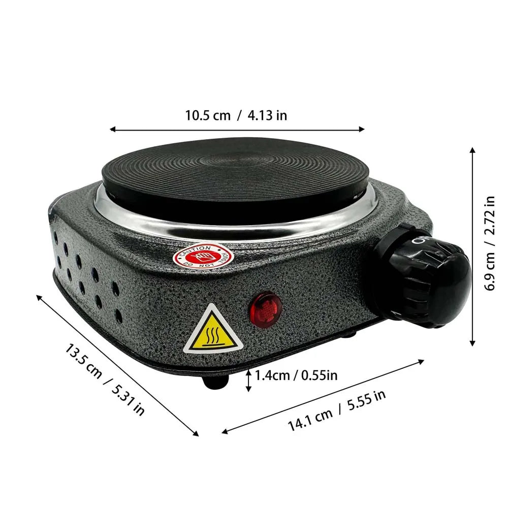 Electric Stove 500W Single Burner Cooktop Compact and Portable Adjustable Temperature Hot Plate White & Black