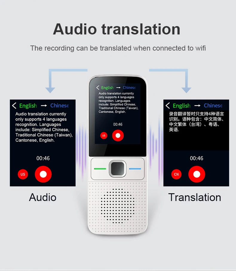 T10 Smart Voice Translator - 137 Languages Real-Time Translation Device