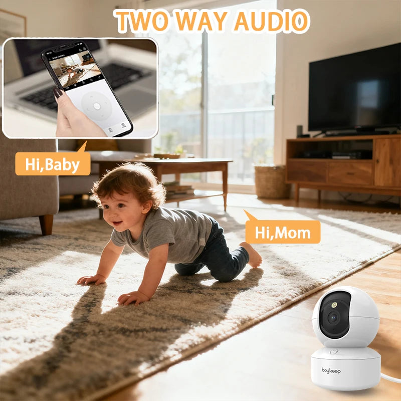 Boykeep 3PCS 3MP Pet Camera with Phone App,5G/2.4GHz WiFi Indoor Security Baby Camera,360° Pan & Tilt, 2-Way Audio, Night Vision