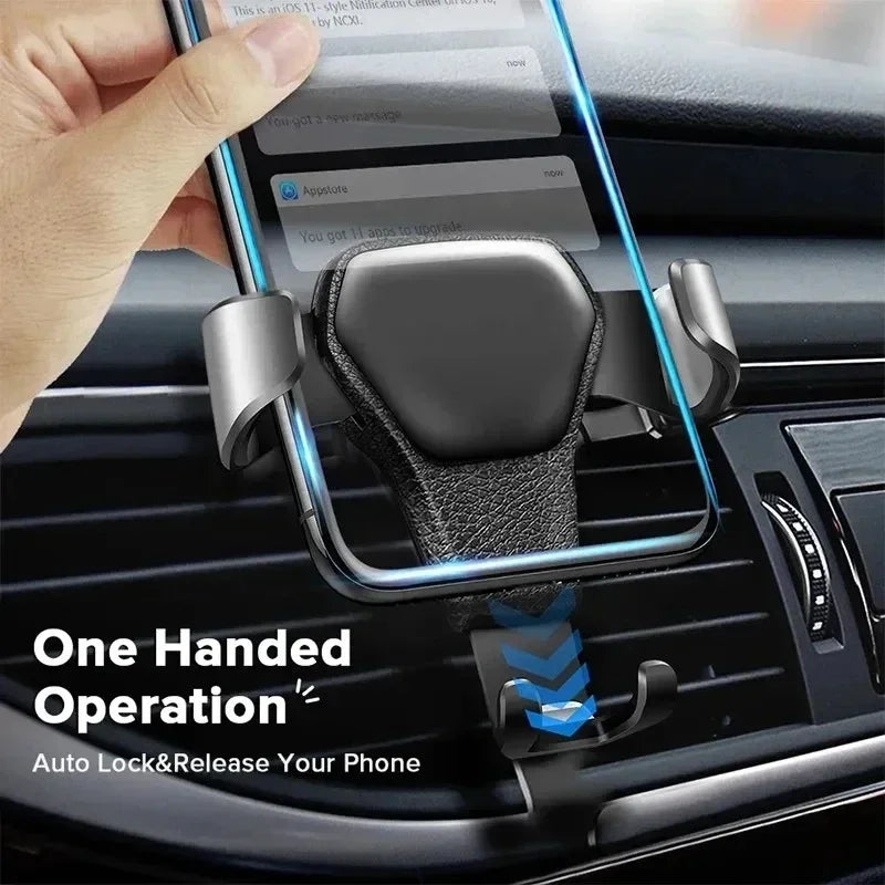 Premium Gravity Car Phone Holder - Air Vent Clip Mount for Smartphones