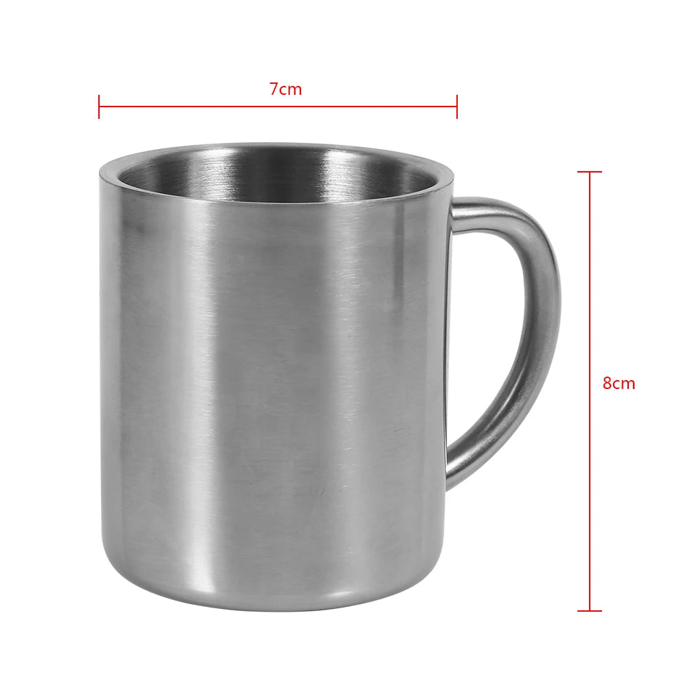 220ML Double Wall Stainless Steel Coffee Mug Portable Cup Travel Camping Tumbler Jug Coffee Tea Milk Cups Office Water Mugs