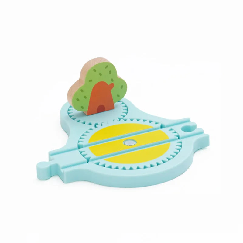 Wooden Train Track Accessories Roadblocks Station Scene Educational Toy For Kids Compatible with Thomas Wooden Railway System
