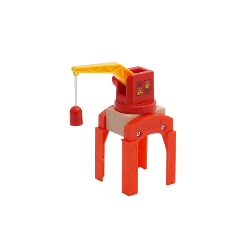 Wooden Train Track Accessories Tower Crane Compatible with Thomas Brio Track All Major Brand Railway Track