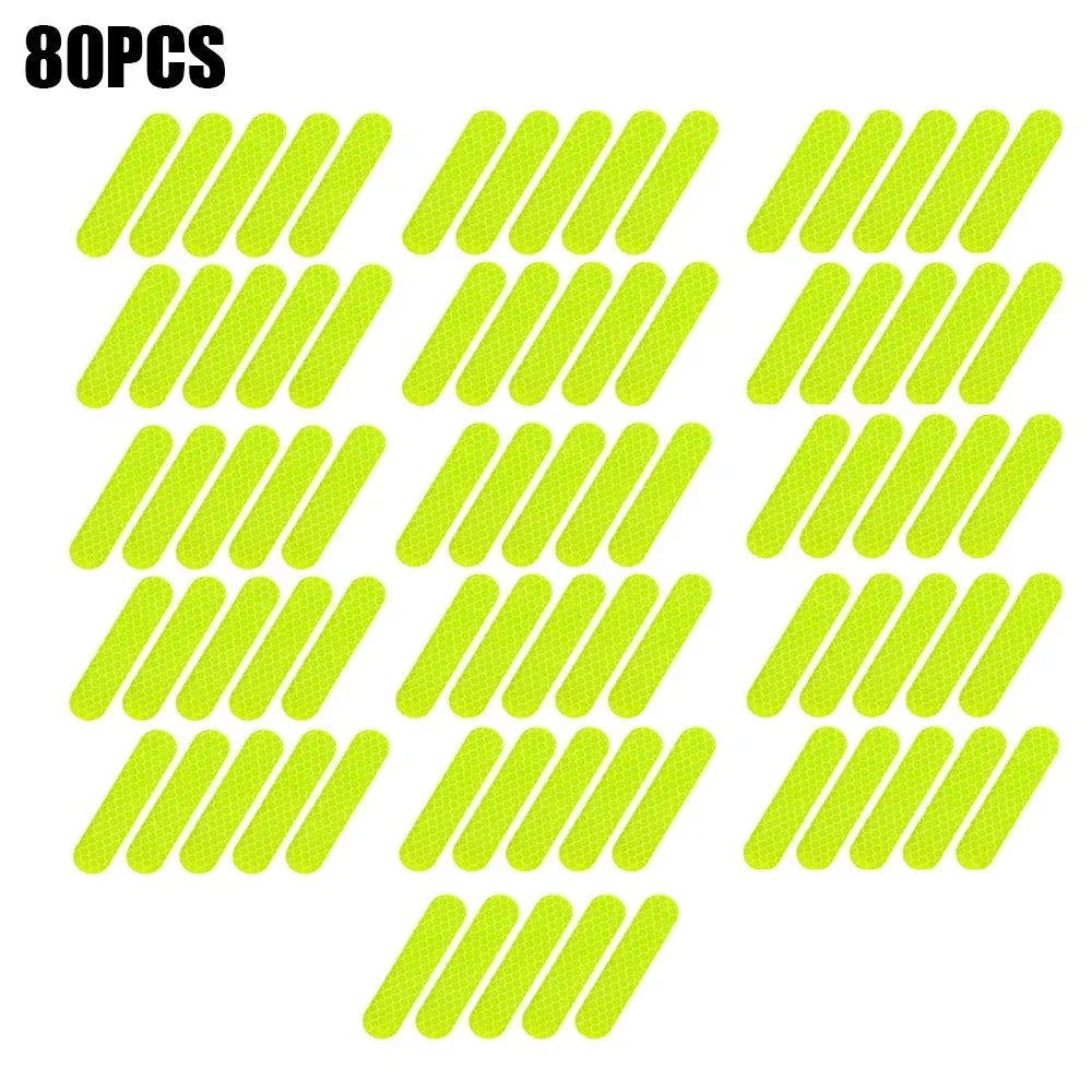 80-10PCS Car Helmet Safety Warning Reflective Sticker High Visibility Waterproof Tapes Auto Accessories for Night Walking Riding
