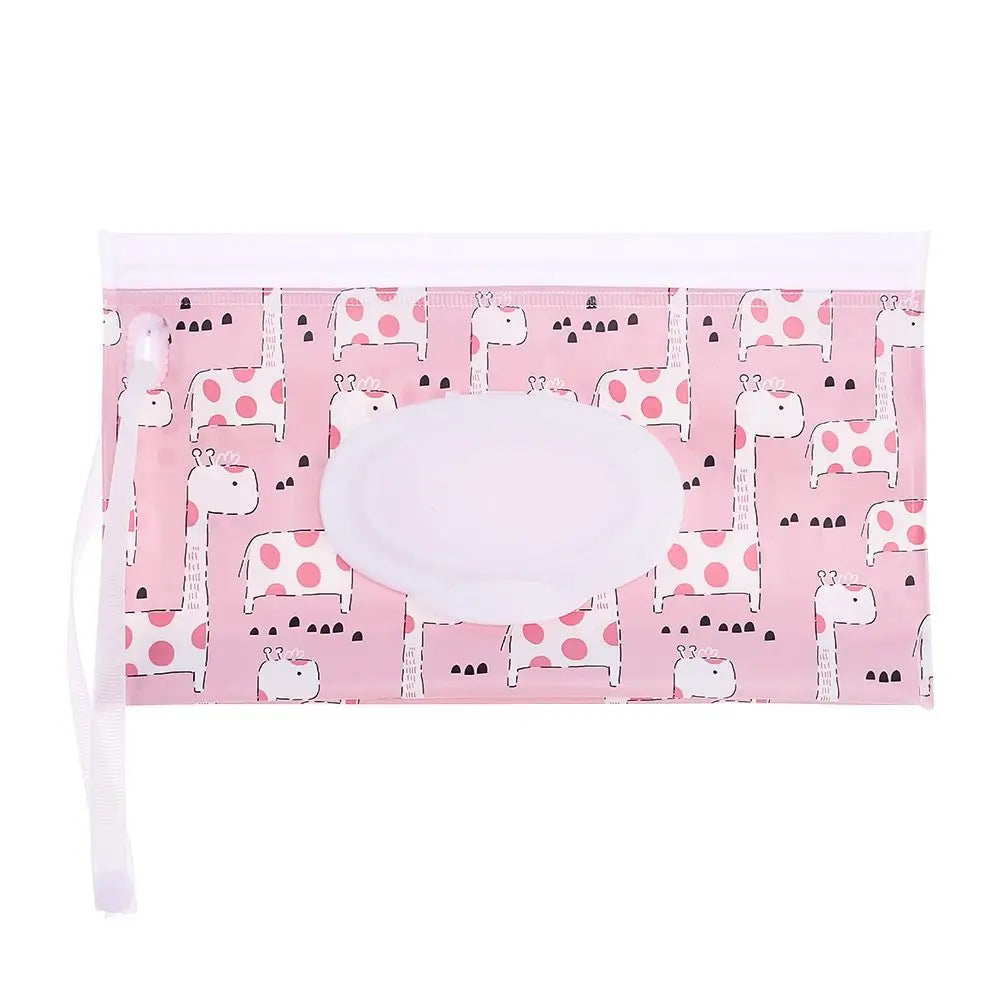 Hot Refillable EVA Wet Wipes Bag Cosmetic Pouch Tissue Box Wipes Holder Flip Cover Snap-Strap Carrying Case Stroller Accessories