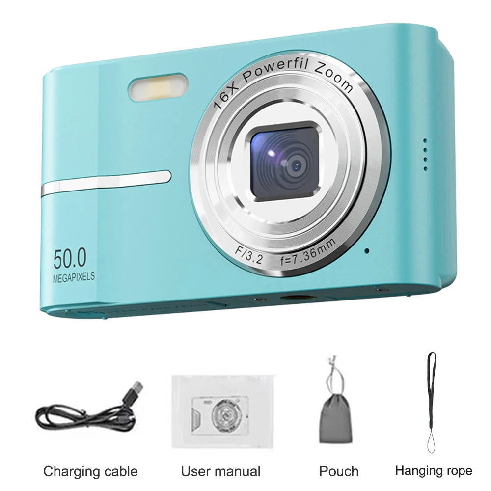 NEW 4K CCD 8X Digital Zoom Digital Camera for Student 48MP Compact Digital Photography Camera 180 Flip Screen Selfile Camera