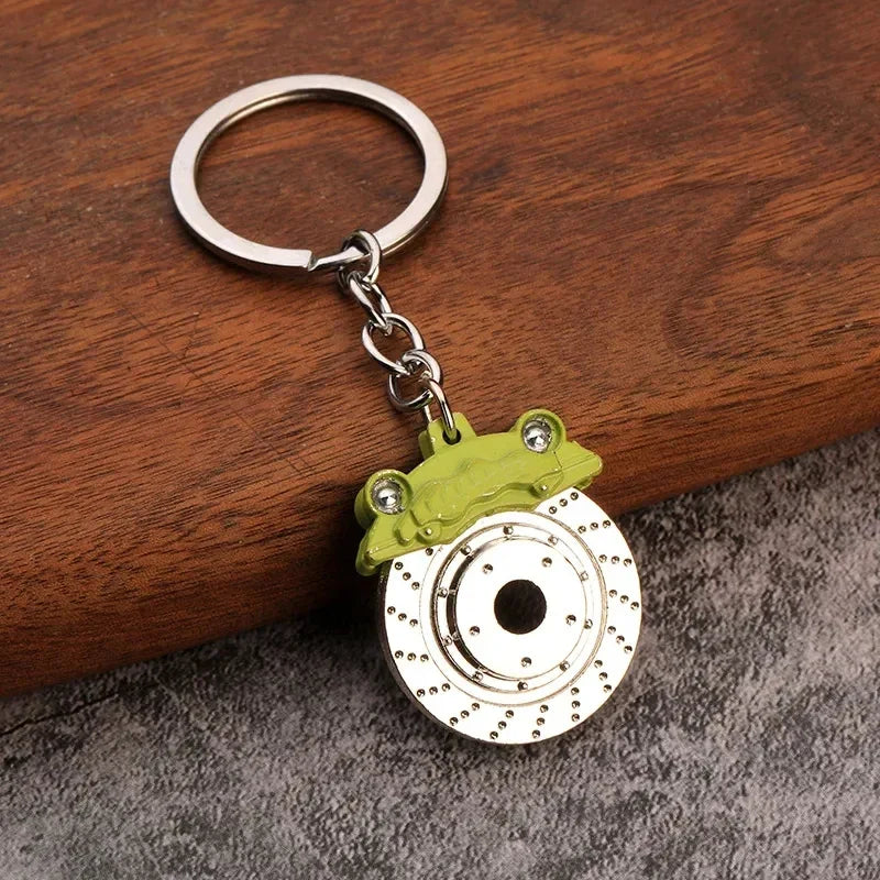 Automotive Gear Head Keychain - Speed Gearbox Keyring with Turbo Hub & Brake Disc Design