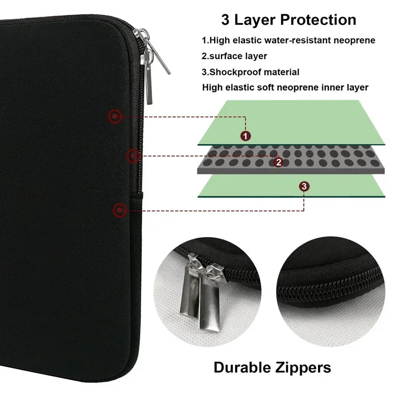Laptop Bag 11 12 13 15 15.6 Inch Laptop Case Soft Bag Office Travel Business For Xiaomi Lenovo Hp Dell Computer Case Macbook Air