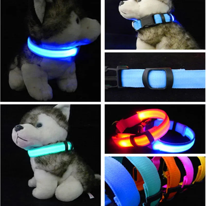 Premium LED Dog Collar - Glowing Night Safety Nylon Collar