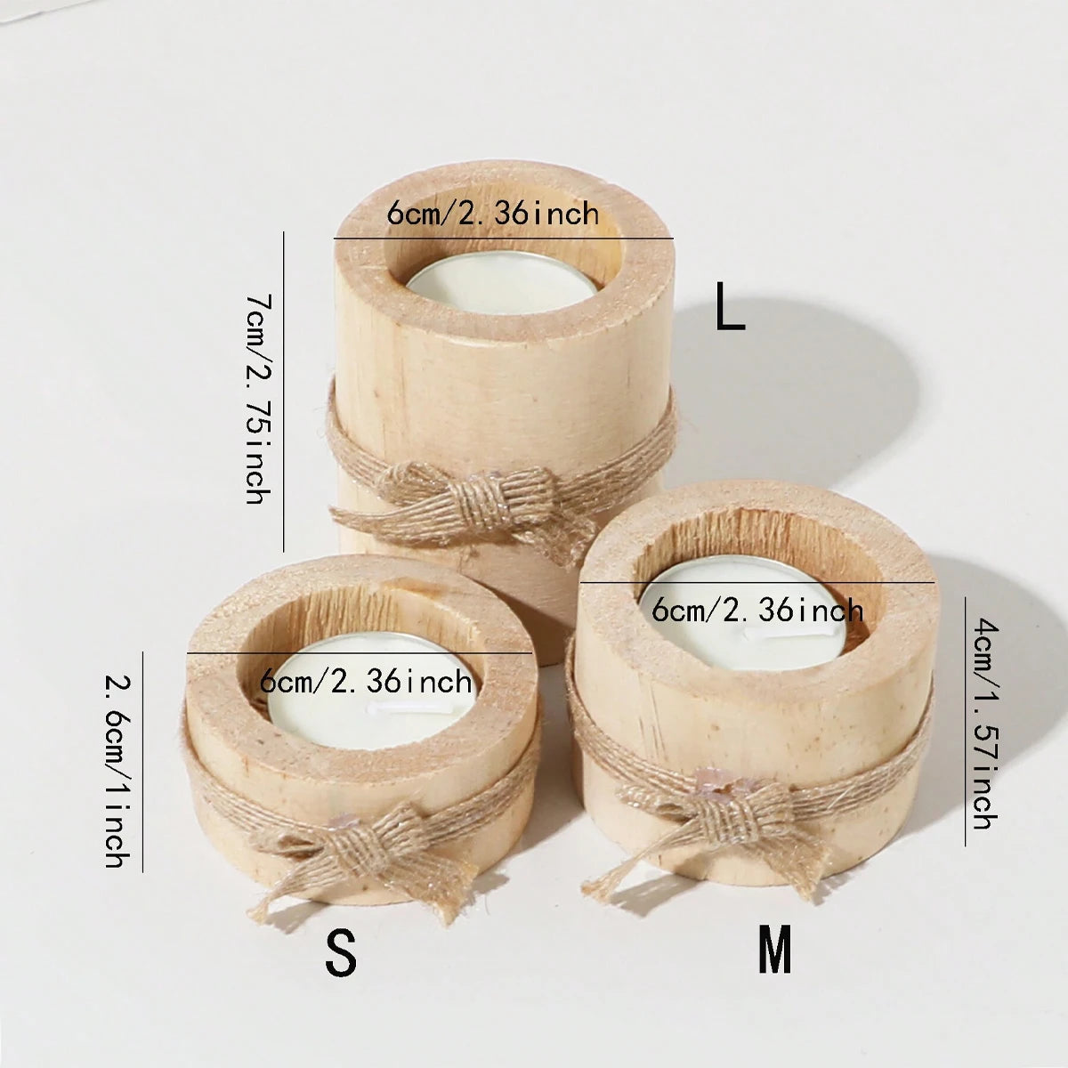 1pc/3pcs - Wooden tea lamp holder, suitable for decorating wooden flower pots in the center of wedding and birthday tables