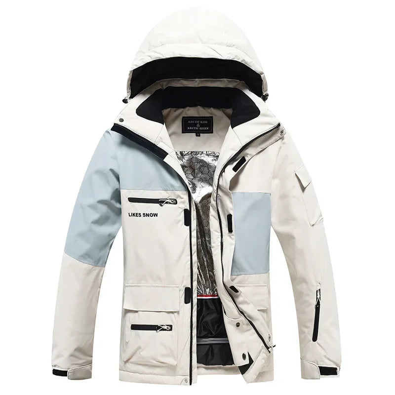 2024 New Winter Outdoor Windproof Waterproof Ski Jacket Strap Pants Men Women Super Warm Ski Suit Snowboarding Set Snow Clothes