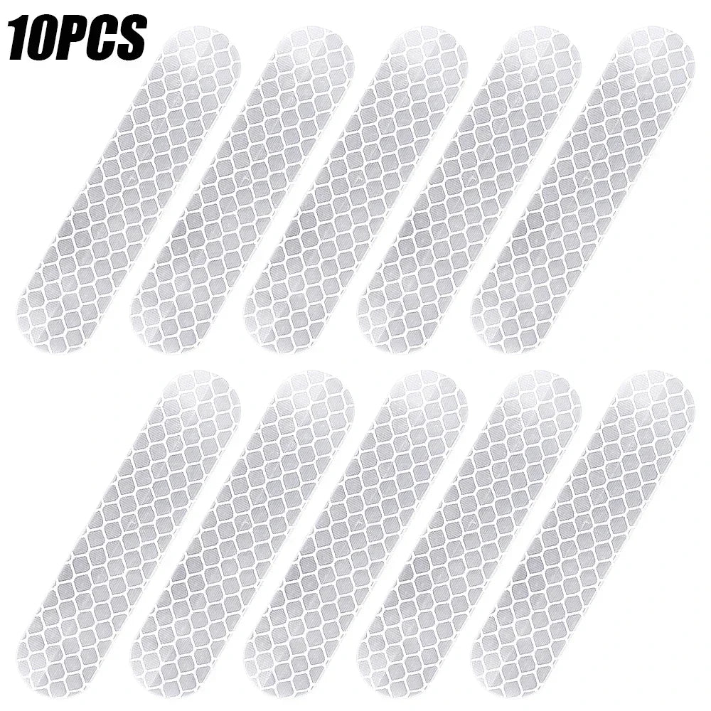 80-10PCS Car Helmet Safety Warning Reflective Sticker High Visibility Waterproof Tapes Auto Accessories for Night Walking Riding