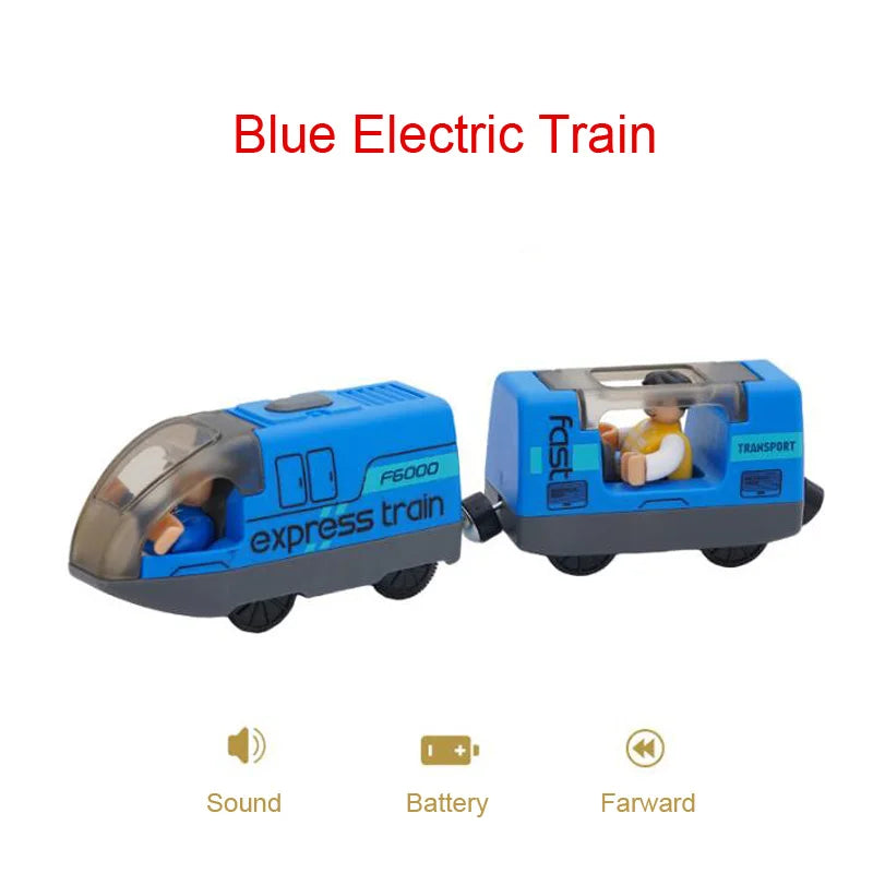 New Electric Wooden Train Set Toy Train for Boys Girls Compatible with Wooden Train Track Racing Track Toys Gift For Kids