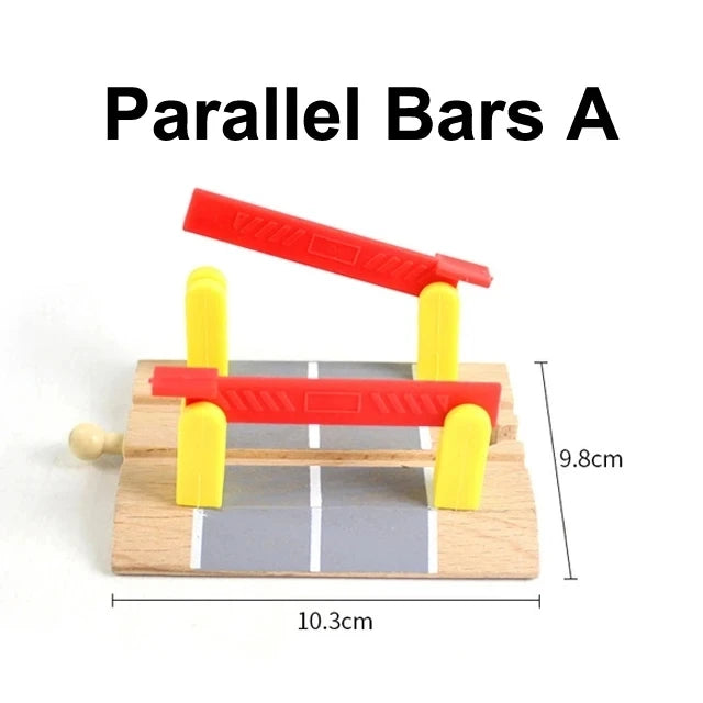 Wooden Track Accessories Beech Wood Railway Train Track Bridge Station Parts fit For All Brands Wooden Tracks Toys For Kids