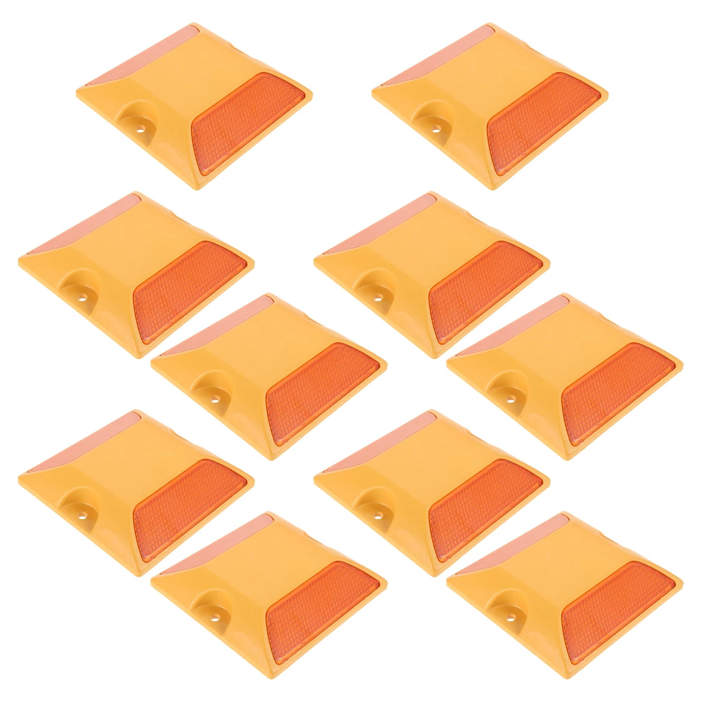 10 Pcs Traffic Facilities Laid Highway Markers Cast Aluminum Reflective Safety Polycarbonate Plastic Guardrail Reflectors