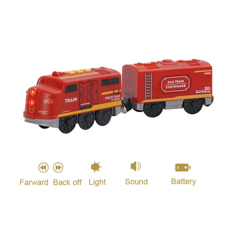 New Electric Wooden Train Set Toy Train for Boys Girls Compatible with Wooden Train Track Racing Track Toys Gift For Kids