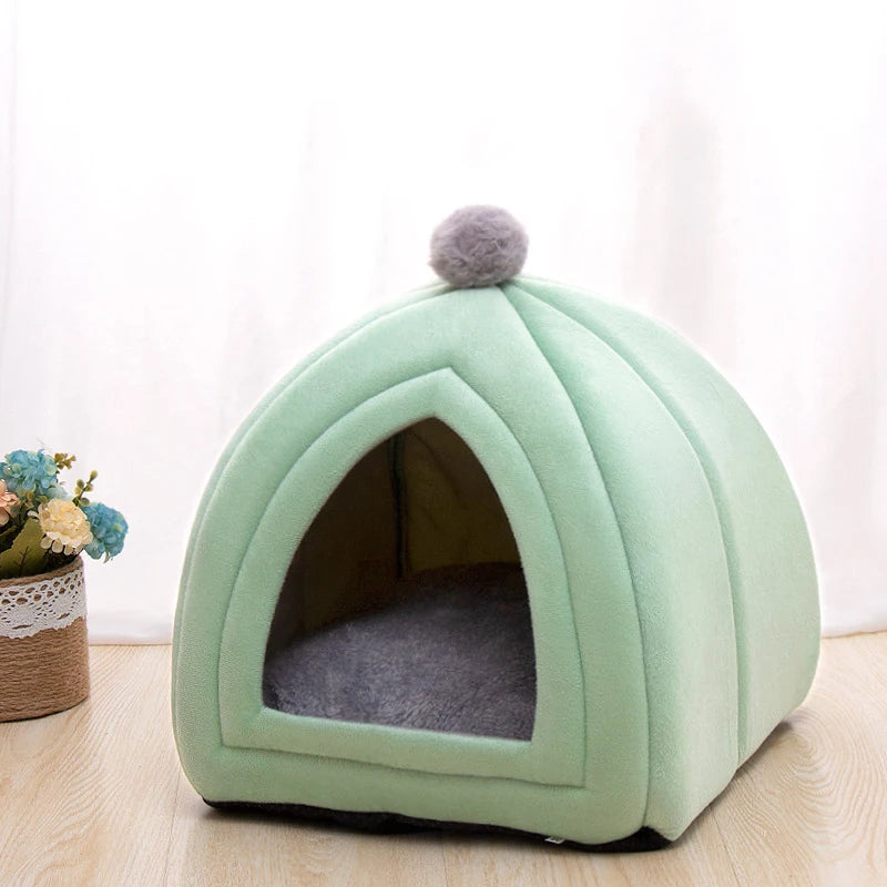 Cute Cat Bed Pet House Kitten Lounger Cushion Small Dog Tent Mat Washable Puppy Basket Cave Mat Soft for Cats House Bed Supplies